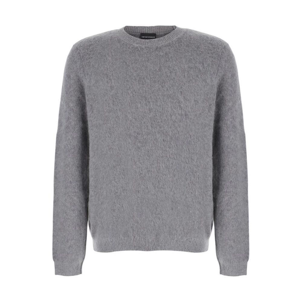 Emporio Armani Men Gray Pullover With Wool, Mohair And Polyamide For Men